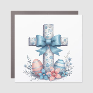 Floral Cross Coquette Jesus Bow Christian Religion Car Magnet