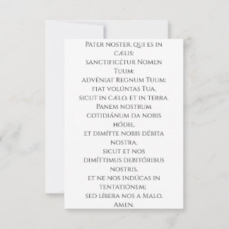 Floral Cross Devotional Holy Card | Pater Noster