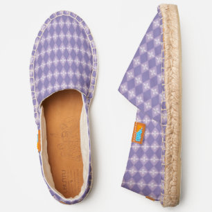 Floral Cross Diamond Pattern Espadrilles