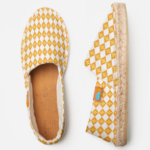 Floral Cross Diamonds Pattern Espadrilles