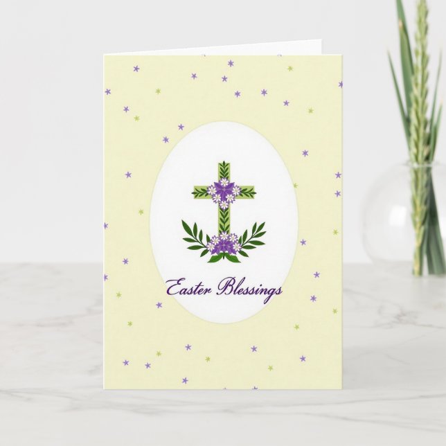 Floral Cross Easter Card (Front)