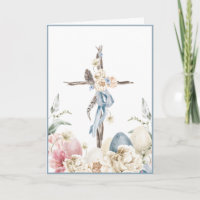 Floral Cross | He is Risen Easter Personalized Car Card