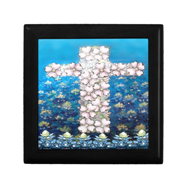 Floral Cross Keepsake Box (Front)