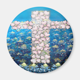 Floral Cross Magnet
