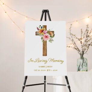 Floral Cross Memorial Funeral Foam Board