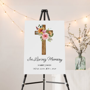 Floral Cross Memorial Funeral Foam Board