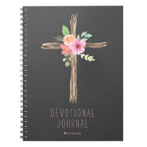 Floral Cross Personalized Devotional Notebook