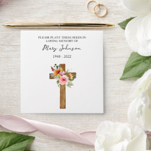 Floral Cross Seed Packet Funeral Envelope