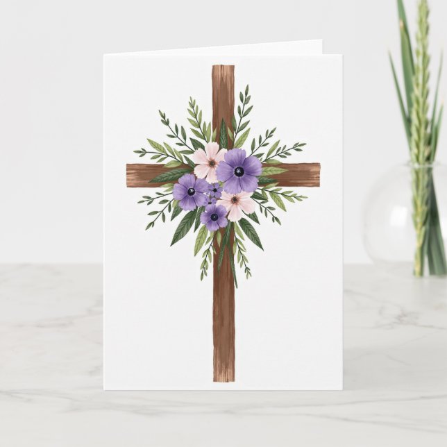 Floral Cross Spiritual Card (Front)