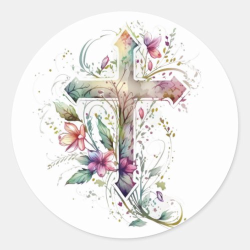 Floral Cross Stickers