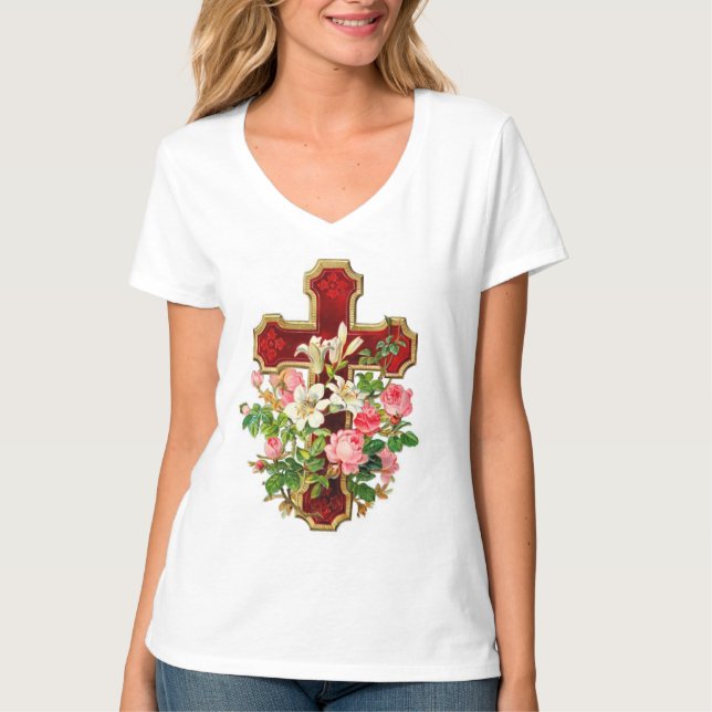 Floral Cross T-Shirt (Front)