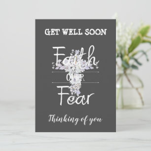 Floral cross with Christian quote Get Well Card