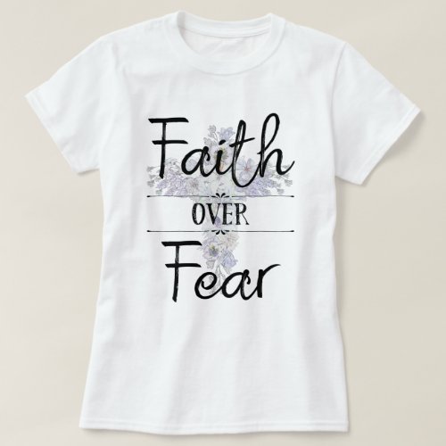 Floral cross with Christian quote  T_Shirt