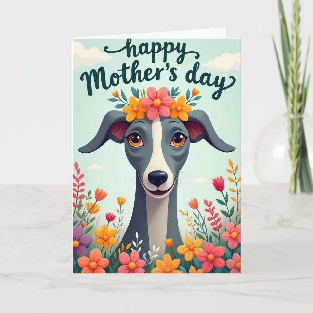 Floral Crown Canine Art Card (Front)