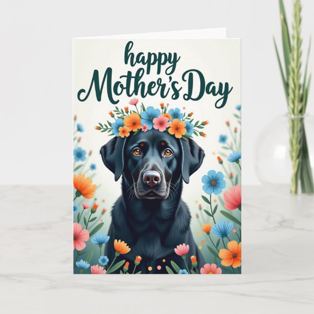 Floral Crown Dog Card (Front)