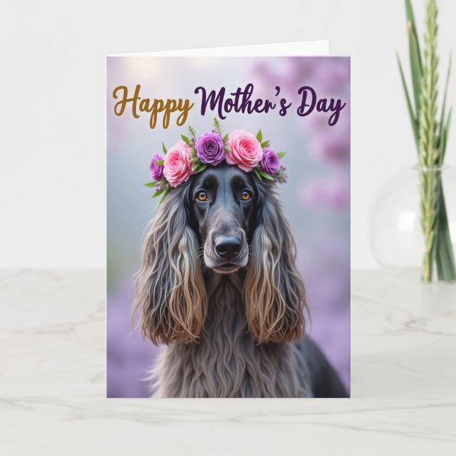 Floral Crown Dog Portrait Card (Front)