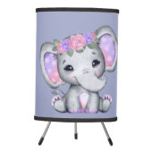 Floral Crown Elephant Tripod Lamp (Front)