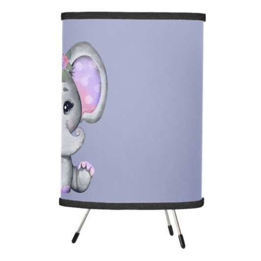 Floral Crown Elephant Tripod Lamp (Right)