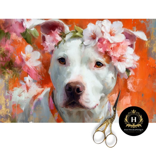 Floral Crown Pit Bull Decoupage Tissue Paper (Creator Uploaded)