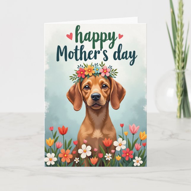 Floral Crown Pup Card (Front)