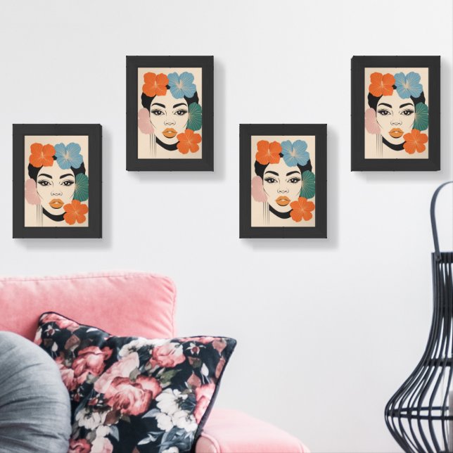  Floral Crowned Muse Wall Art Sets (Livingroom)