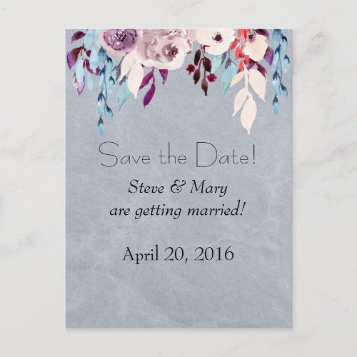 Floral Curtain Save the Date Postcard