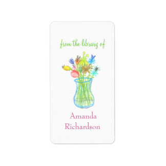 Floral custom bookplates / personalized bookplates