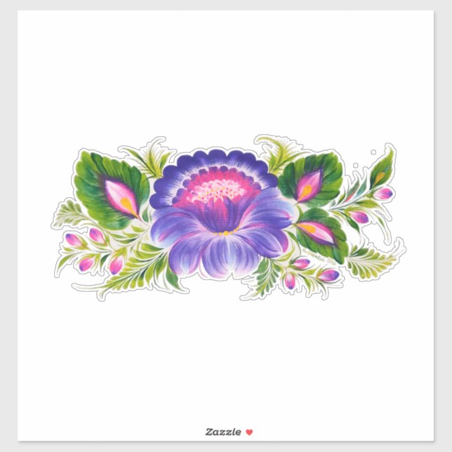 Floral Custom-Designed Cut Vinyl Stickers (Sheet)