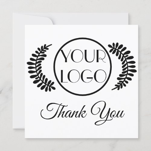 Floral Custom Logo Business Elegant Thank You Card