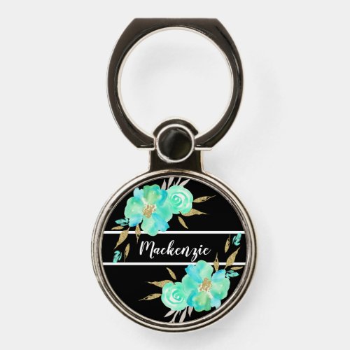 Floral Custom Monogrammed Phone Ring Stand