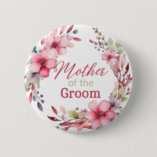 Floral Custom Mother of the Groom Bridal Shower Button