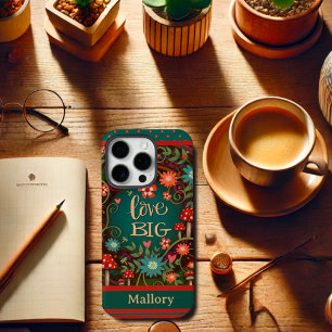 Floral Custom Name Mushroom Fun Love Big Modern  iPhone 13 Pro Max Case