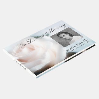 Floral Custom Photo Memorial Funeral Condolence Guest Book