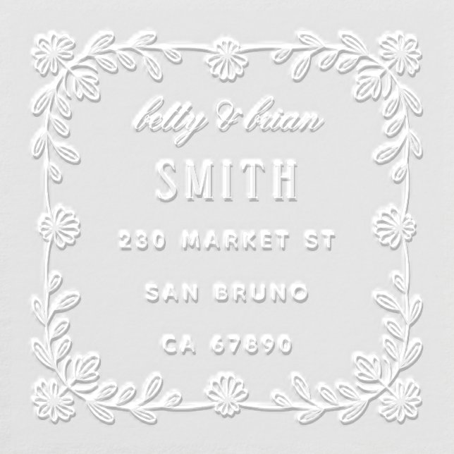 Floral Custom Return Address Embosser (Design)