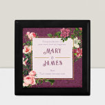 Floral Custom Text Wedding Anniversary Gift Red Box<br><div class="desc">Celebrate special moments with our Floral Custom Text Wedding Anniversary Gift. With a beautiful floral background and customizable greetings, names, and dates, this design is perfect for any wedding or anniversary occasion. Whether it's a gift for a loved one or a thoughtful gesture from a friend, this personalized item will...</div>
