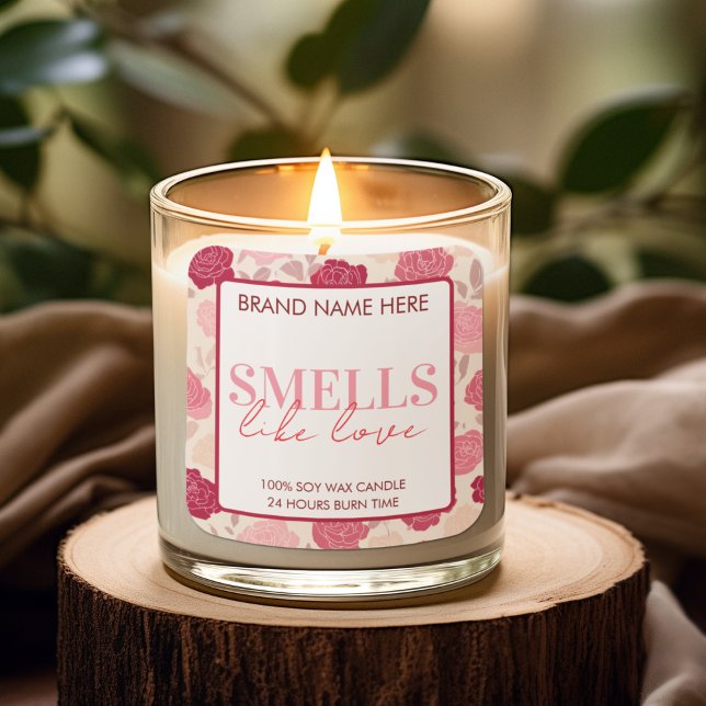 Floral Custom Valentine's Day Candle Label (Creator Uploaded)
