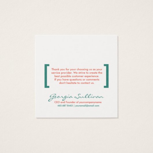 Floral Customer Thank You Card (Back)