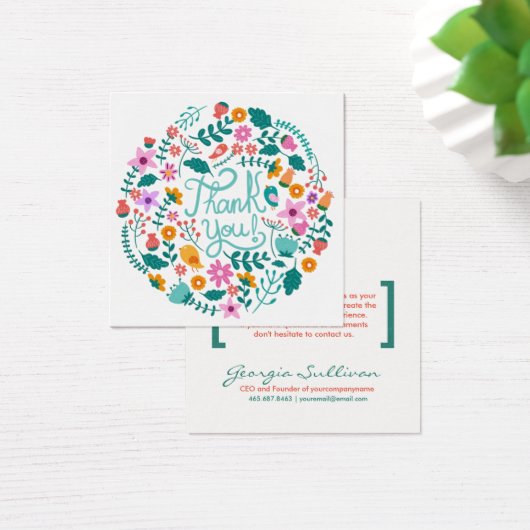 Floral Customer Thank You Card (Desk)