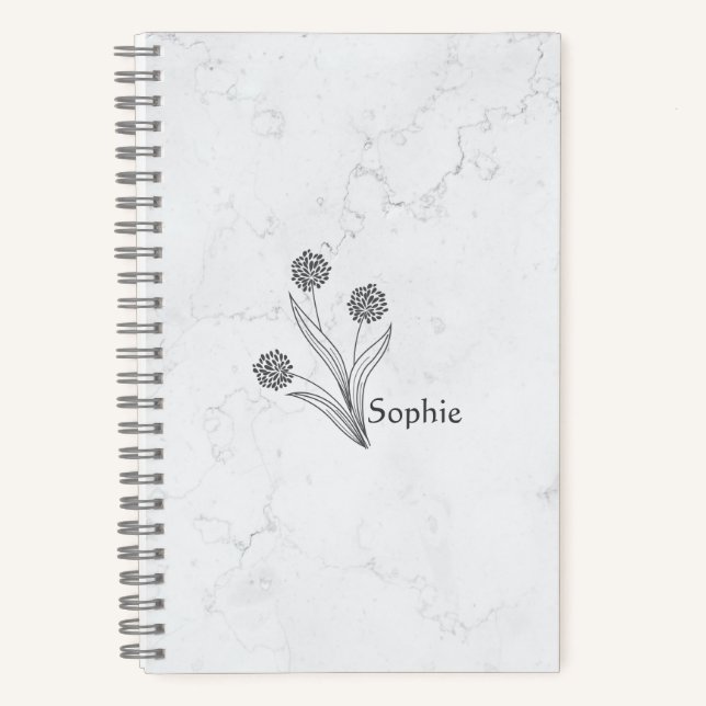Floral customizable 2025 journey  notebook (Front)