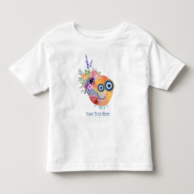 Floral Cute Collection of Little Guys Personalize Toddler T-shirt (Front)