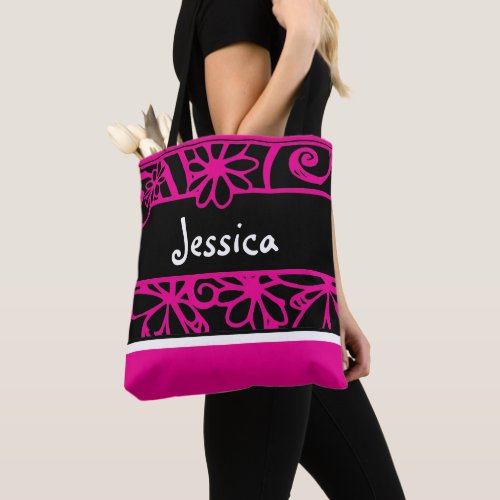 Floral Cute Colorful Flower Doodles Womens Canvas Tote Bag