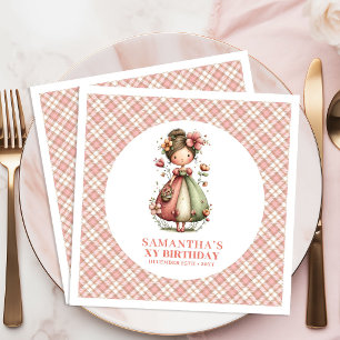 Floral Cute Fairy Pastel 7th Birthday Party Napkin