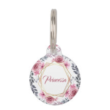 Floral Cute Pink Gold Geometric Frame