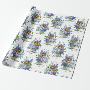 Floral Dachshund in Lilacs Wrapping Paper