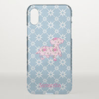 Floral Dachshund iPhone X Clearly™ Deflector Case