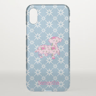 Floral Dachshund iPhone X Clearly™ Deflector Case