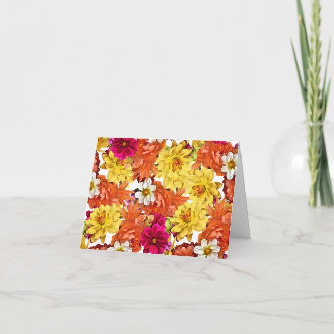 Floral Dahlia Flower Pattern Thinking of You Card