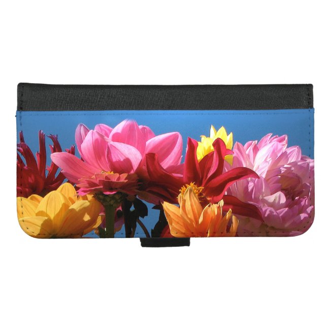 Floral Dahlia Flowers iPhone 8/7 Plus Wallet Case