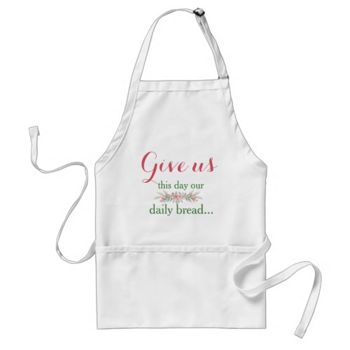 Floral Daily Bread Prayer Adult Apron
