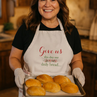 Floral Daily Bread Prayer Adult Apron